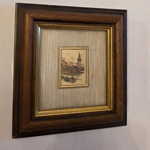 Vintage Italian Miniature Framed Art | 23kt Gold Leaf | Hand Pressed